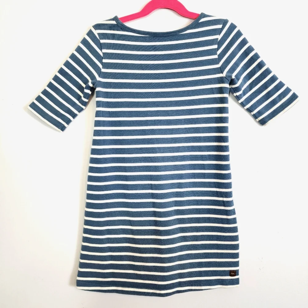 Tea Collection Yumi Floral Embroidered 100% Cotton Striped Dress Girls Size 6 - Picture 5 of 11